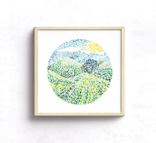 "Midday Hills"Art Print: Moving Strokes Landscape from Jean Choe Art & Design - Giclée