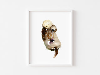 Mommy Is My World – Sea Otter Art Print for Nursery Decor from Jean Choe Art & Design - Giclée