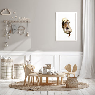 Mommy Is My World – Sea Otter Art Print for Nursery Decor from Jean Choe Art & Design - Giclée