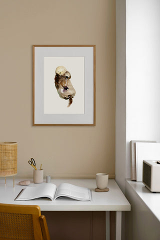 Mommy Is My World – Sea Otter Art Print for Nursery Decor from Jean Choe Art & Design - Giclée