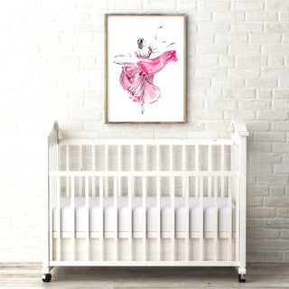 "Movement in Pink": Elegant Ballerina Art Print from Jean Choe Art & Design - Giclée