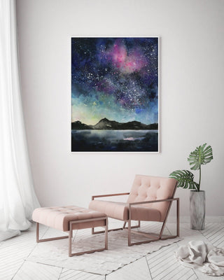 "My Heart to You" Night Sky Watercolor Giclée Print from Jean Choe Art & Design - Giclée
