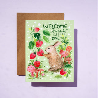 New Baby Bunny Watercolor Greeting Card from Jean Choe Art & Design - Other Baby