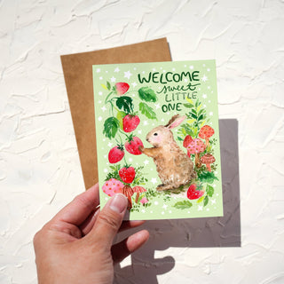 New Baby Bunny Watercolor Greeting Card from Jean Choe Art & Design - Other Baby