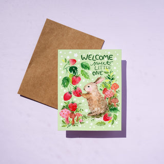 New Baby Bunny Watercolor Greeting Card from Jean Choe Art & Design - Other Baby