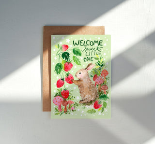 New Baby Bunny Watercolor Greeting Card from Jean Choe Art & Design - Other Baby