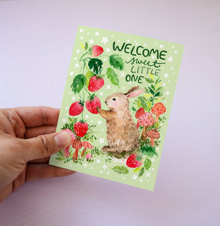 New Baby Bunny Watercolor Greeting Card from Jean Choe Art & Design - Other Baby