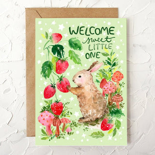 New Baby Bunny Watercolor Greeting Card from Jean Choe Art & Design - Other Baby