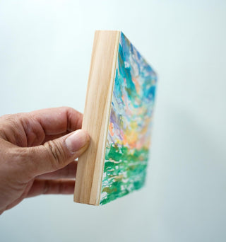 Ocean Sunrise Original Watercolor Painting on Wood Panel from Jean Choe Art & Design - Watercolor