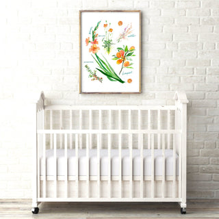 Orange Botanical Rainbow Art Print: Flower Watercolor from Jean Choe Art & Design - Giclée