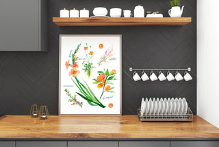 Orange Botanical Rainbow Art Print: Flower Watercolor from Jean Choe Art & Design - Giclée