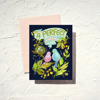 Perfect Pair Lovebirds – Wedding, Anniversary, Engagement or Valentine’s Card from Jean Choe Art & Design - Other Baby