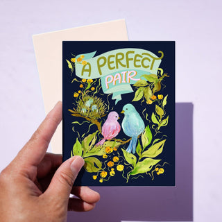 Perfect Pair Lovebirds – Wedding, Anniversary, Engagement or Valentine’s Card from Jean Choe Art & Design - Other Baby