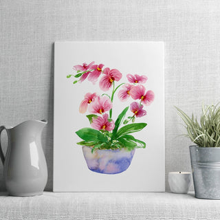 Pink Orchid Art Print: Watercolor Botanical Decor from Jean Choe Art & Design - Giclée