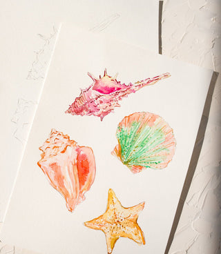 Pre - Outlined Watercolor Sheets – 7 Seashores & Ocean Coloring Pages from Jean Choe Art & Design - Coloring Books