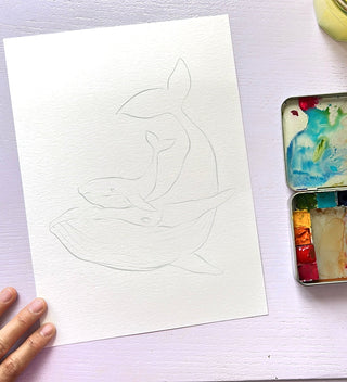 Pre - Outlined Watercolor Sheets – 7 Seashores & Ocean Coloring Pages from Jean Choe Art & Design - Coloring Books