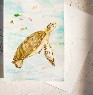 Pre - Outlined Watercolor Sheets – 7 Seashores & Ocean Coloring Pages from Jean Choe Art & Design - Coloring Books