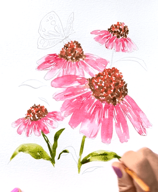 Pre-Outlined Wildflower Watercolor Practice Pages, including 7 Wildflower Designs on 300gsm Paper from Jean Choe Art & Design