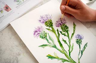 Pre-Outlined Wildflower Watercolor Practice Pages, including 7 Wildflower Designs on 300gsm Paper from Jean Choe Art & Design