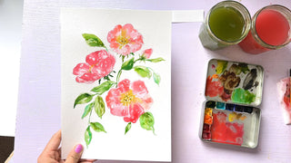 Pre-Outlined Wildflower Watercolor Practice Pages, including 7 Wildflower Designs on 300gsm Paper from Jean Choe Art & Design