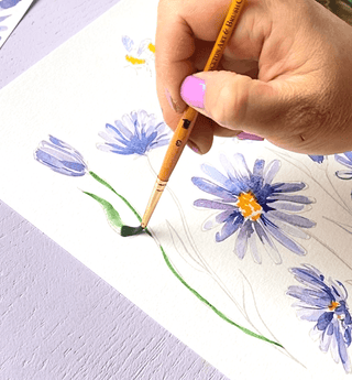 Pre-Outlined Wildflower Watercolor Practice Pages, including 7 Wildflower Designs on 300gsm Paper from Jean Choe Art & Design