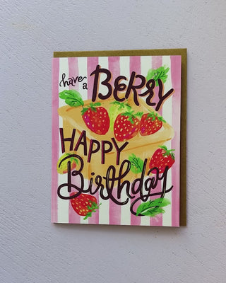 Video showing Jean Choe's greeting card of Strawberry Berry Birthday