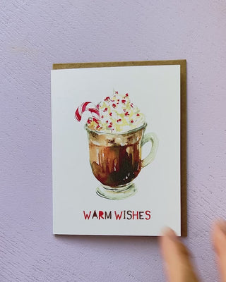 Video showing Jean Choe's Christmas greeting card of watercolor hot chocolate