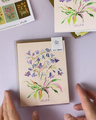 Video showing Jean Choe's greeting card Set of hand-painted watercolor wildflowers