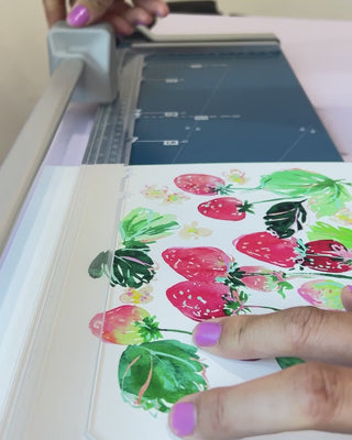 Video showing Jean Choe's giclee fine art print of watercolor strawberries