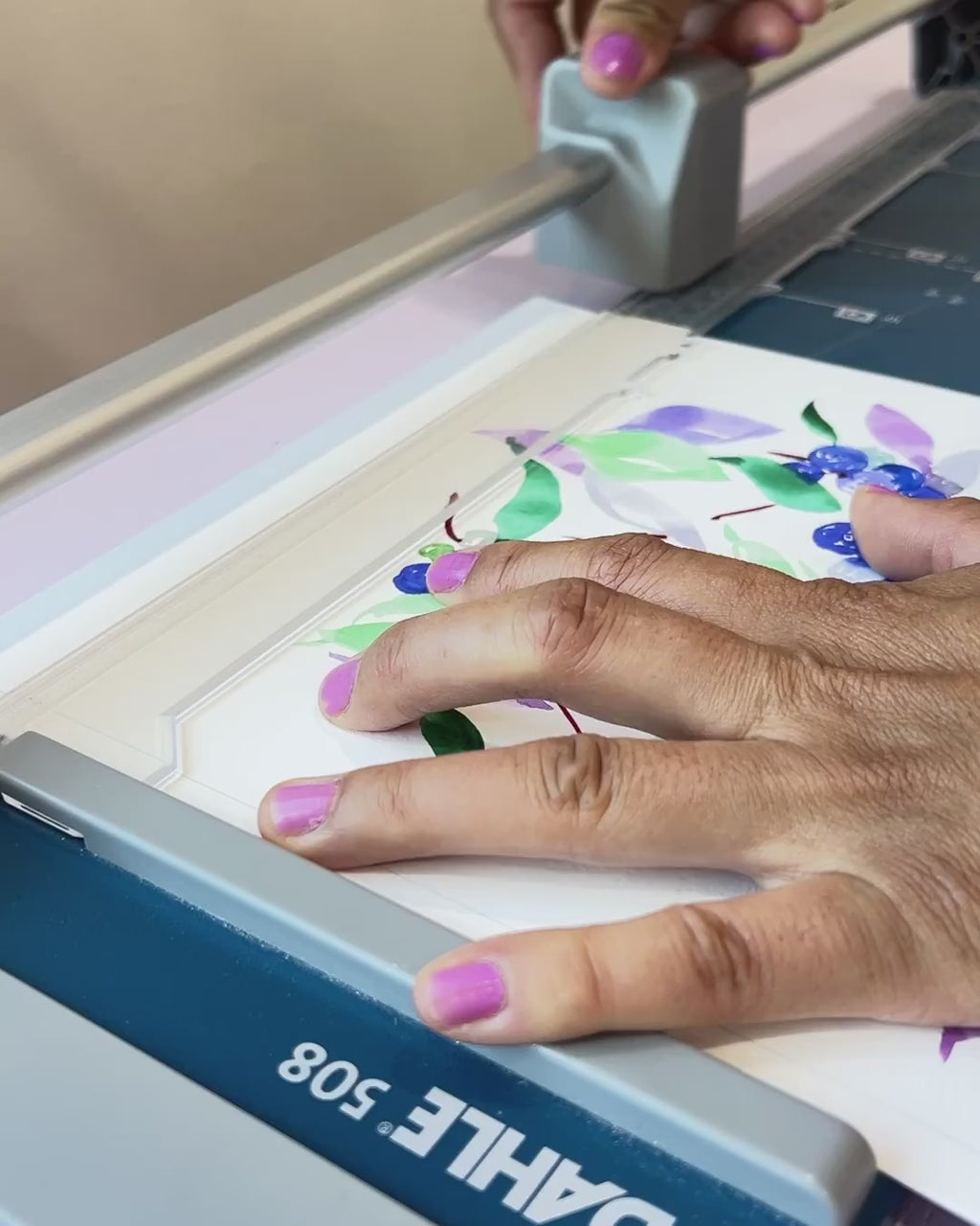 Video showing Jean Choe's giclee fine art print of watercolor blueberries