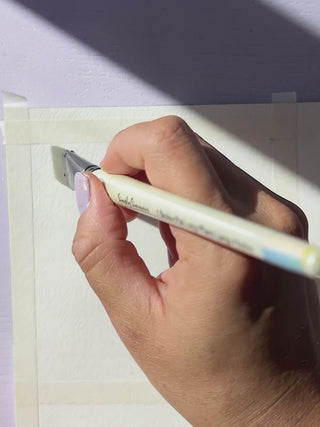 Video showing Jean Choe's original watercolor painting of the Golden Hour sky