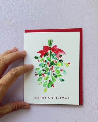 Video showing Jean Choe's Christmas greeting card of mistletoe