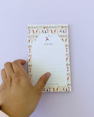 Notepad video with Jean Choe's whimsical design Reach For the Sky