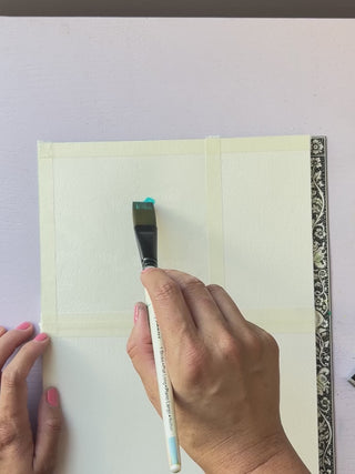 Video showing Jean Choe's original watercolor painting of the Golden Hour sky