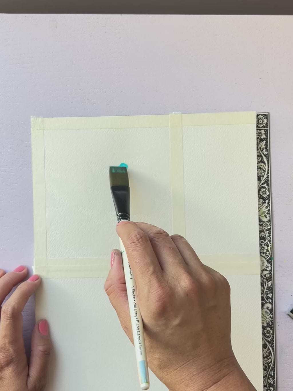Video showing Jean Choe's original watercolor painting of the Golden Hour sky