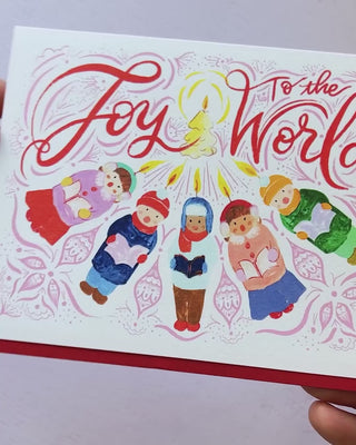 Video showing Jean Choe's Christmas greeting card of Joy to the world Carolers