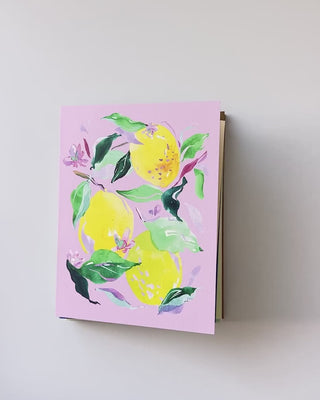 Video showing Jean Choe's greeting card set of colorful watercolor fruits