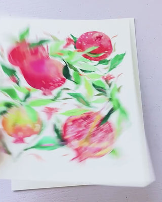 Video showing Jean Choe's giclee fine art print of watercolor peaches