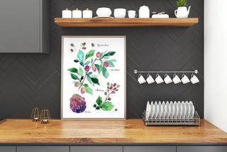 Purple Botanical Rainbow Art Print: Floral Wall Art from Jean Choe Art & Design - Giclée