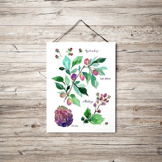 Purple Botanical Rainbow Art Print: Floral Wall Art from Jean Choe Art & Design - Giclée