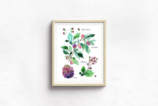 Purple Botanical Rainbow Art Print: Floral Wall Art from Jean Choe Art & Design - Giclée