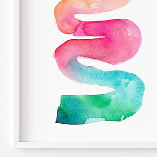 Rainbow River Watercolor Art Print – Abstract Minimalist Colorful Wall Art from Jean Choe Art & Design - Giclée