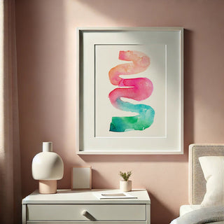 Rainbow River Watercolor Art Print – Abstract Minimalist Colorful Wall Art from Jean Choe Art & Design - Giclée
