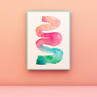 Rainbow River Watercolor Art Print – Abstract Minimalist Colorful Wall Art from Jean Choe Art & Design - Giclée