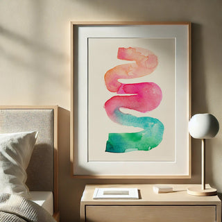 Rainbow River Watercolor Art Print – Abstract Minimalist Colorful Wall Art from Jean Choe Art & Design - Giclée