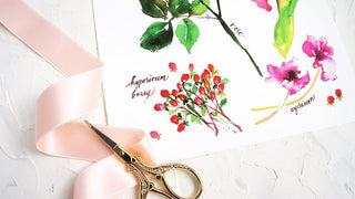 Red & Pink Botanical Rainbow Art Print: Floral Watercolor Decor from Jean Choe Art & Design - Giclée
