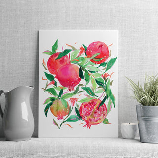 "Ruby Red Pomegranates" Art Print. Fruit Art for Kitchen/ Dining Room from Jean Choe Art & Design - Giclée