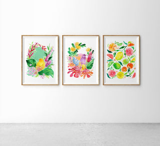 "Saffron Finch" Art Print: Tropical Botanicals from Jean Choe Art & Design - Giclée