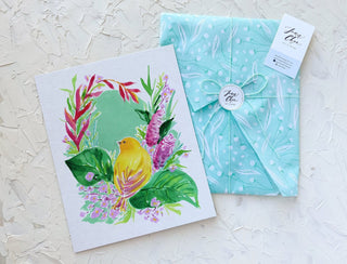"Saffron Finch" Art Print: Tropical Botanicals from Jean Choe Art & Design - Giclée