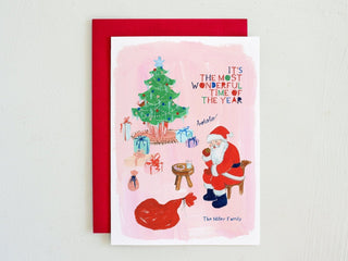 Santa's Cookie Time Christmas Greeting Card from Jean Choe Art & Design - Other Retail & Shop Fitting